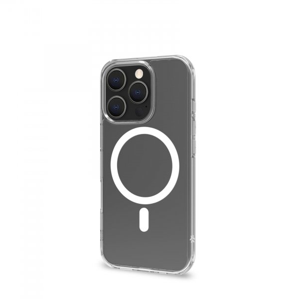 Celly iPhone 16 Pro Cover GELSKINMAG MagSafe Transparent Hvid