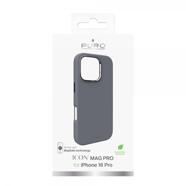 Puro iPhone 16 Pro Cover ICON Mag Pro Grå