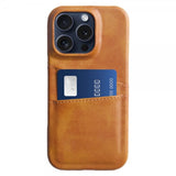 iPhone 16 Pro Cover med to Kortlommer Lysebrun