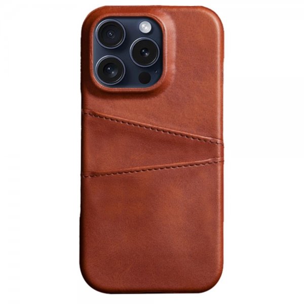 iPhone 16 Pro Cover med to Kortlommer Mørkebrun