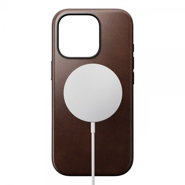 Nomad iPhone 16 Pro Cover Modern Leather Case Horween Rustic Brown