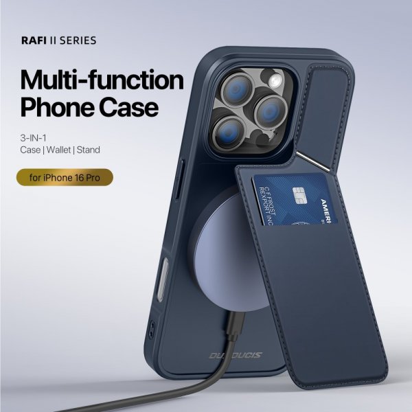 Dux Ducis iPhone 16 Pro Cover Rafi II Series MagSafe Blå