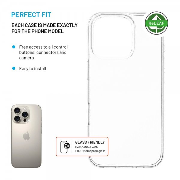 Fixed iPhone 16 Pro Cover ReStory Transparent