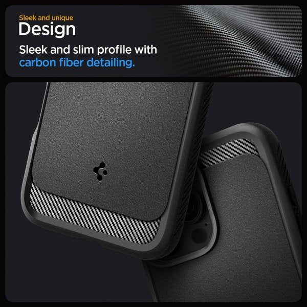 Spigen iPhone 16 Pro Cover Rugged Armor MagFit Mat Sort