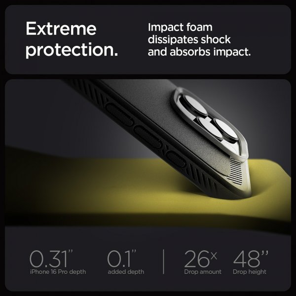 Spigen iPhone 16 Pro Cover Rugged Armor MagFit Mat Sort