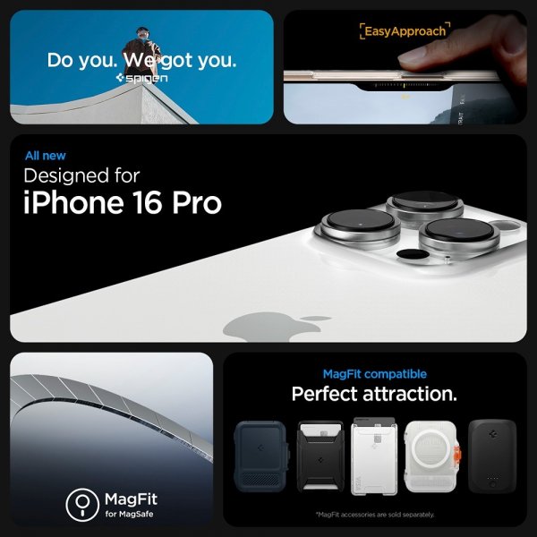 Spigen iPhone 16 Pro Cover Thin Fit T MagFit Clear White