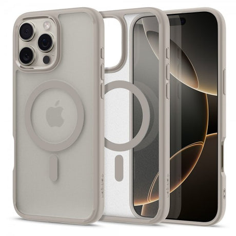 Spigen iPhone 16 Pro Cover Ultra Hybrid MagFit Frost Natural Titanium