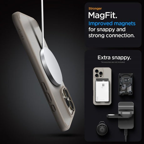 Spigen iPhone 16 Pro Cover Ultra Hybrid MagFit Frost Natural Titanium