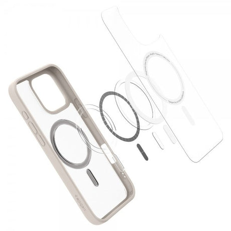 Spigen iPhone 16 Pro Cover Ultra Hybrid MagFit Frost Natural Titanium