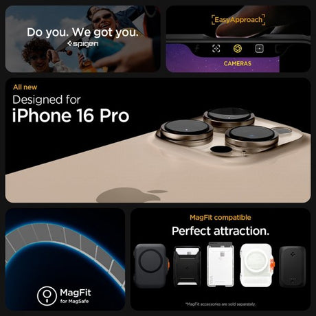 Spigen iPhone 16 Pro Cover Ultra Hybrid MagFit Frost Natural Titanium