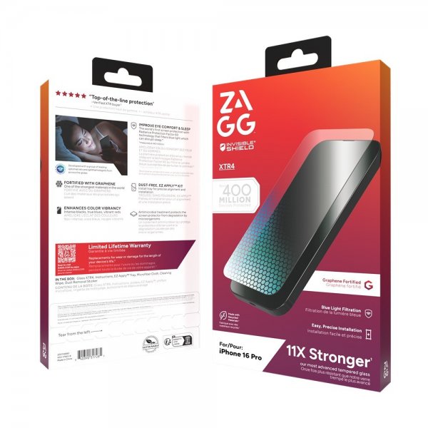 ZAGG InvisibleShield iPhone 16 Pro Skærmbeskyttelse Glass XTR4
