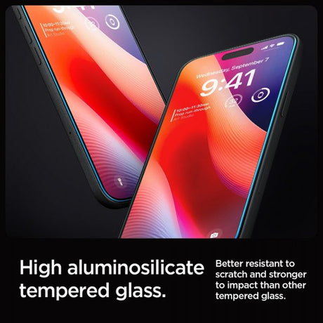 Spigen iPhone 16 Pro/iPhone 17/17 Pro Skærmbeskyttelse GLAS.tR EZ Fit 2-pak