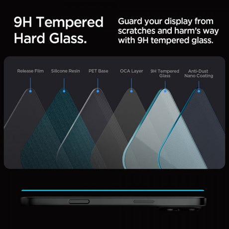 Spigen iPhone 16 Pro/iPhone 17/17 Pro Skærmbeskyttelse GLAS.tR EZ Fit 2-pak