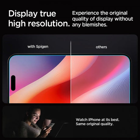 Spigen iPhone 16 Pro/iPhone 17/17 Pro Skærmbeskyttelse GLAS.tR EZ Fit 2-pak