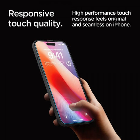 Spigen iPhone 16 Pro/iPhone 17/17 Pro Skærmbeskyttelse GLAS.tR EZ Fit 2-pak