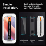Spigen iPhone 16 Pro/iPhone 17/17 Pro Skærmbeskyttelse GLAS.tR EZ Fit 2-pak