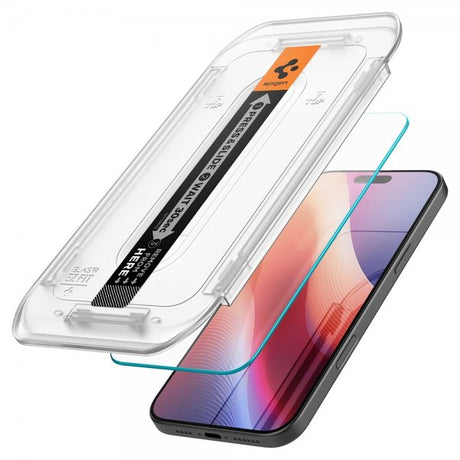 Spigen iPhone 16 Pro/iPhone 17/17 Pro Skærmbeskyttelse GLAS.tR EZ Fit 2-pak