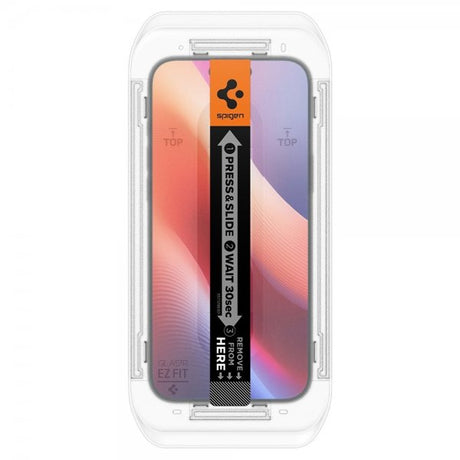 Spigen iPhone 16 Pro/iPhone 17/17 Pro Skærmbeskyttelse GLAS.tR EZ Fit 2-pak