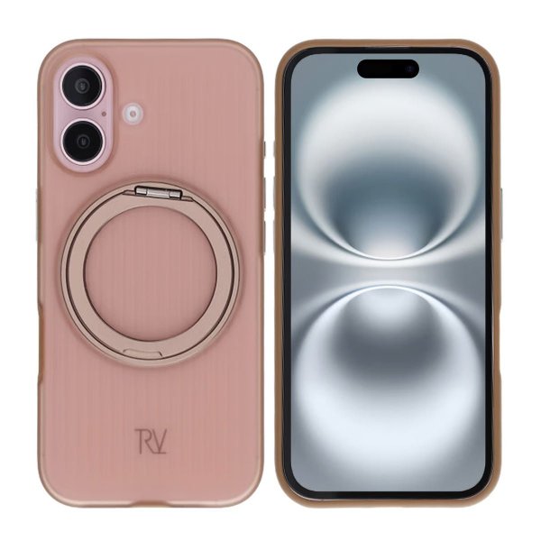 Rvelon iPhone 16 Cover Roterbart MagSafe Stativ Brun
