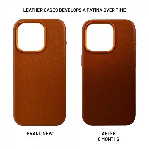 Fastmonteret iPhone 16 Cover MagLeather Brun