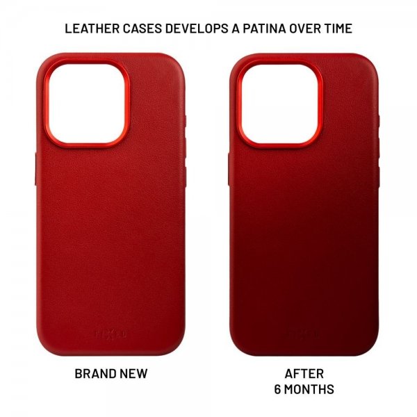 Fixed iPhone 16 Cover MagLeather Rød
