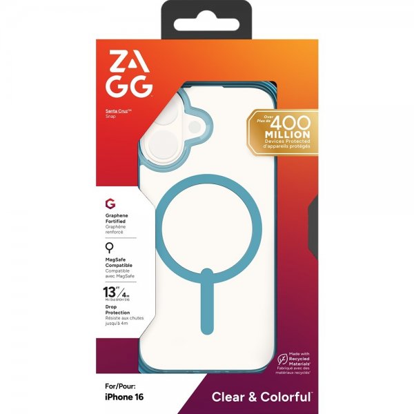 ZAGG iPhone 16 Cover Santa Cruz Snap Retro Blue