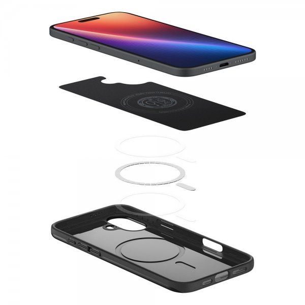 Spigen iPhone 16 Cover Thin Fit MagFit Sort