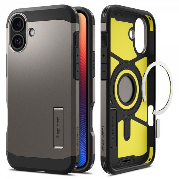 Spigen iPhone 16 Cover Tough Armor MagFit Gunmetal