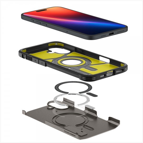Spigen iPhone 16 Cover Tough Armor MagFit Gunmetal