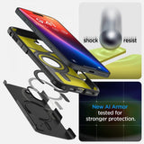 Spigen iPhone 16 Cover Tough Armor MagFit Sort