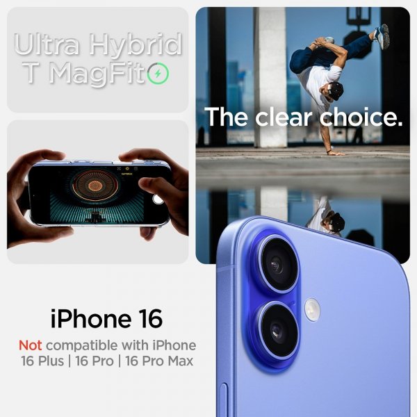 Spigen iPhone 16 Cover Ultra Hybrid T MagFit Klar Hvid
