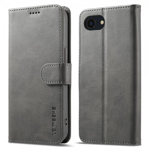Lc.Imeeke iPhone 16e/17e Cover med Kortrum Stativfunktion Grå