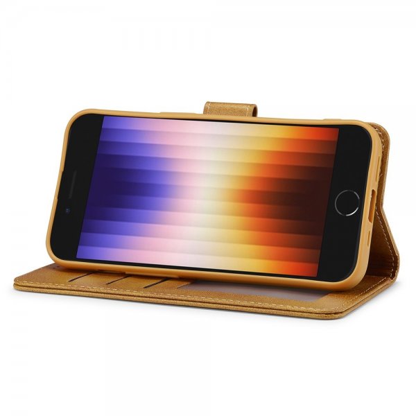 Lc.Imeeke iPhone 16e/17e Etui med Kortlomme Stativfunktion Lysebrun