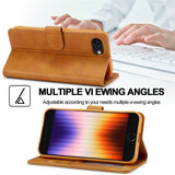 Lc.Imeeke iPhone 16e/17e Etui med Kortlomme Stativfunktion Lysebrun