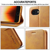 Lc.Imeeke iPhone 16e/17e Etui med Kortlomme Stativfunktion Lysebrun