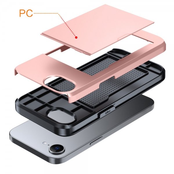 iPhone 16e/17e Cover Card Slide Rosaguld