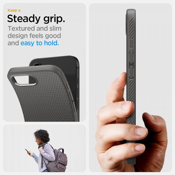 Spigen iPhone 16/17 Cover Liquid Air Marble Grey