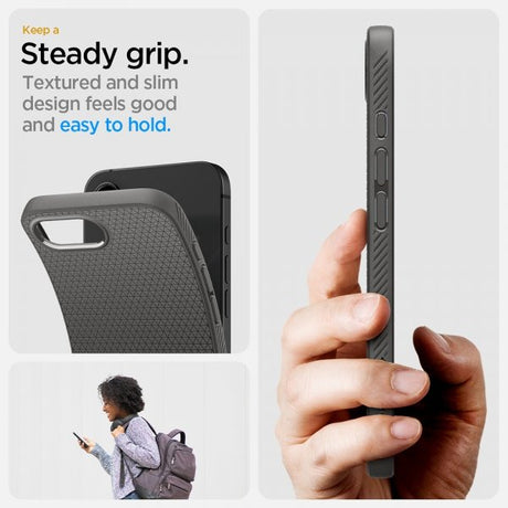 Spigen iPhone 16/17 Cover Liquid Air Marble Grey