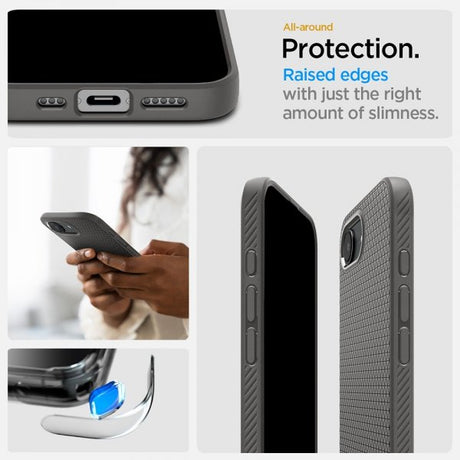 Spigen iPhone 16/17 Cover Liquid Air Marble Grey