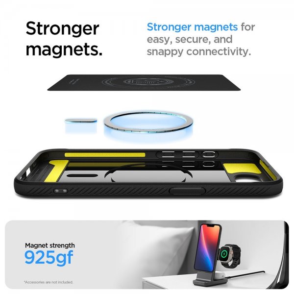 Spigen iPhone 16./17. Cover Rugged Armor MagFit Mat Sort
