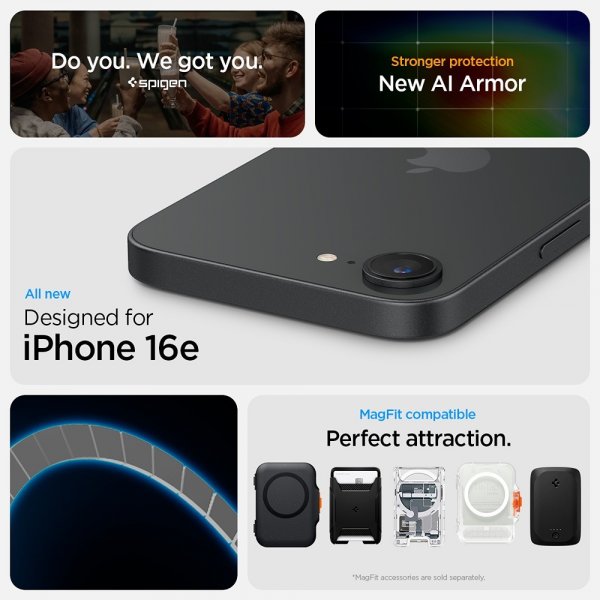 Spigen iPhone 16/17 Cover Tough Armor MagFit Gunmetal