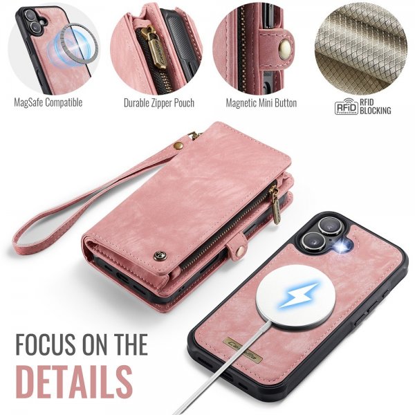 CaseMe iPhone 17 Etui 008 Series Aftageligt Cover Rosa