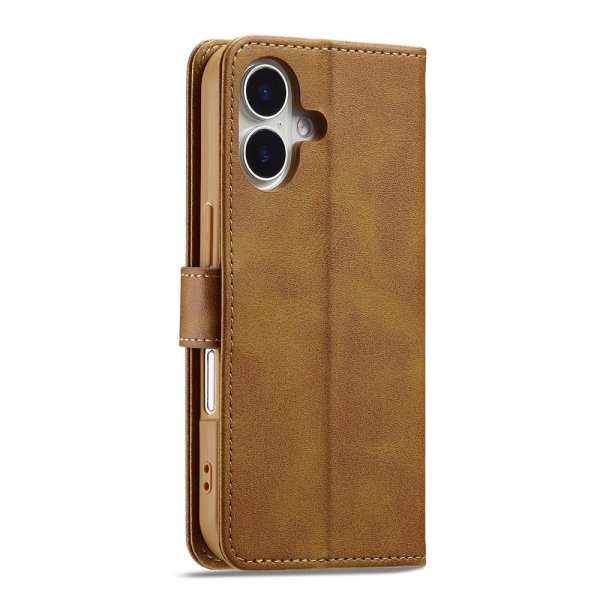 Lc.Imeeke iPhone 17 Etui med Kortlomme Standerfunktion Lysebrun