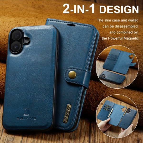 Dg.Ming iPhone 17 Etui med Aftageligt Cover Blå