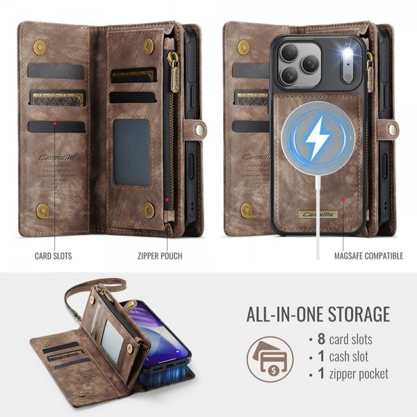 CaseMe iPhone 17 Pro Etui 008 Series Aftageligt Cover Brun