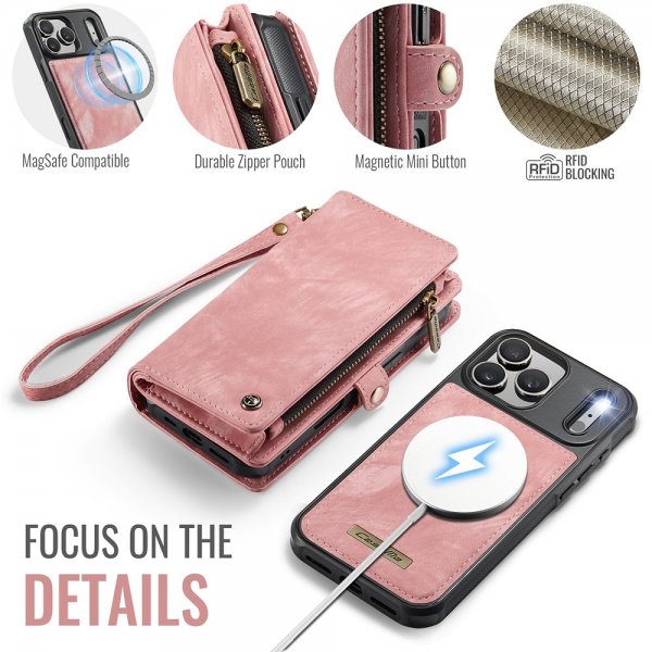 CaseMe iPhone 17 Pro Etui 008 Series Aftageligt Cover Rosa