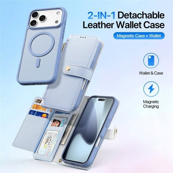 Dux Ducis iPhone 17 Pro Etui 2-i-1 Lawa Series MagSafe Blå