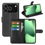 iPhone 17 Pro Etui Litchi Sort