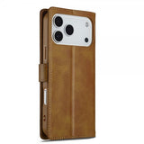 Lc.Imeeke iPhone 17 Pro Etui med Kortlomme Stativfunktion Lysebrun