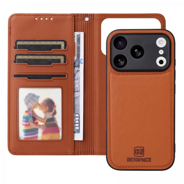 Betopnice iPhone 17 Pro Etui med Aftageligt Cover 005 Brun